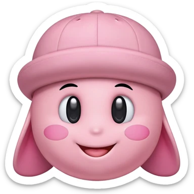 Japan Kirby wearing a hat sticker