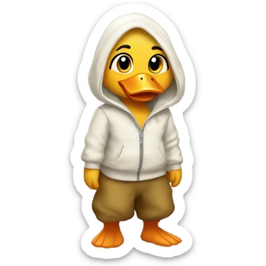 A cute duckling wearing flare pants sticker
