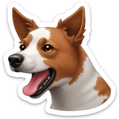 Red Australian heeler emoticons sticker