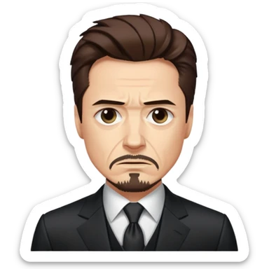 unhappy tony stark sticker