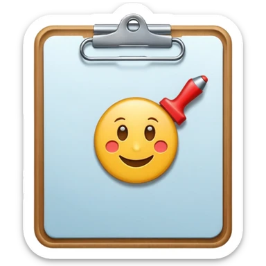 clipboard with a checkmark sticker