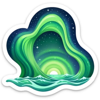green aurora australis or aurora borealis sticker