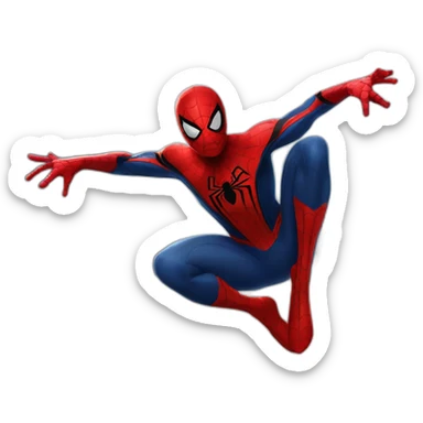 Spider-Man flying in New York  sticker