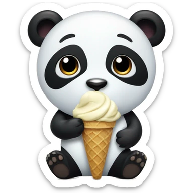Panda eating ice cream sticker