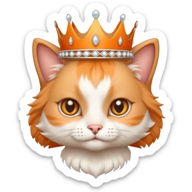 cat with a tiara sticker