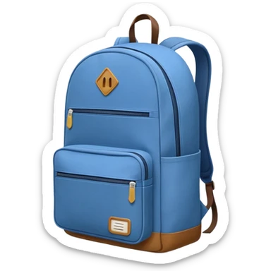 Backpack with front pocket sticker