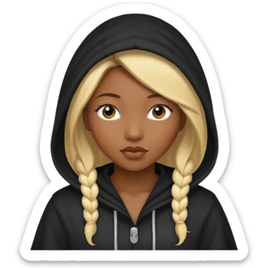 Hooded blonde black woman sticker