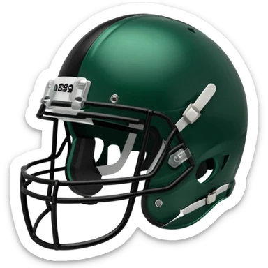 College football player helmet in dark green color ( black player ) sticker