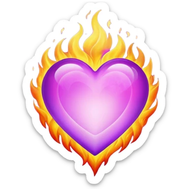 Heart Fire Purple sticker
