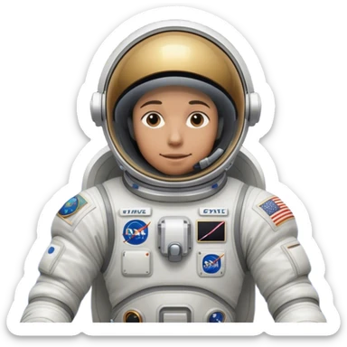 👨‍🚀 Cinematic Realistic Astronaut – A highly detailed depiction of an astronaut in a state-of-the-art space suit, floating weightlessly in the vast expanse of space. The reflective visor captures the distant Earth, while intricate suit details and soft lighting create an immersive sense of realism. sticker