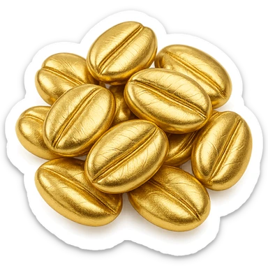 Kinkéliba beans, elegant, gold style sticker