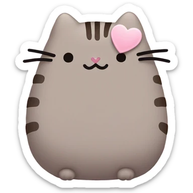 pusheen light pink heart sticker