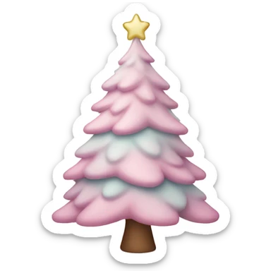 pastel pink christmas tree sticker
