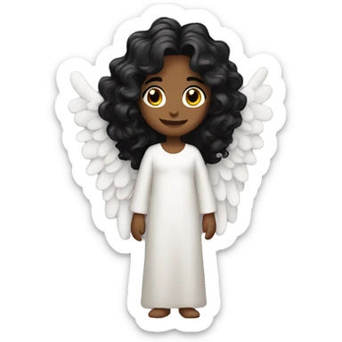 angel with wavy black hair  sticker