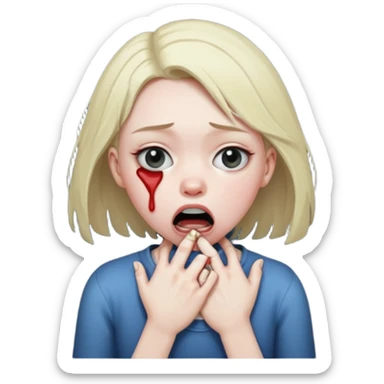 Girl choking them self dramatic  sticker