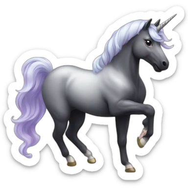black dancing unicorn sticker