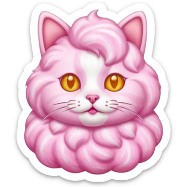 cat made of cotton candy sticker