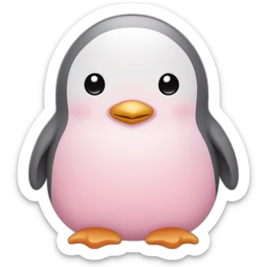 Pastel pink penguin sticker