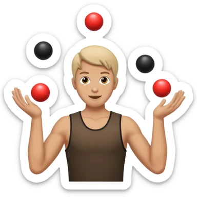 The juggler is tossing two bombs. sticker