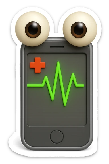 emoji 3d stile iphone di schermo medico con occhi 3d sticker