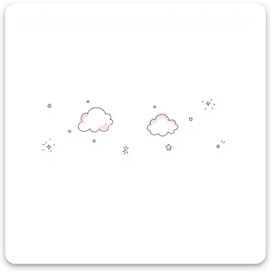 whimsical hand-drawn clouds, stars, and waves in pastel colors, minimal children's book style, pencil or ink sketch sticker