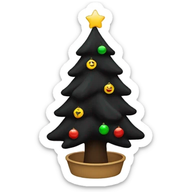Black Christmas tree flipped bottom and top sticker
