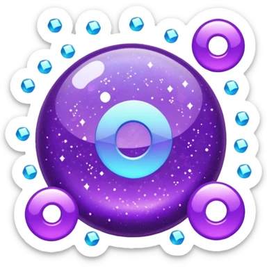 Glitter Purple and Cian less symbol sticker