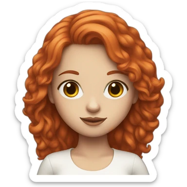 Girl with red hair and white skin hold macbook sticker