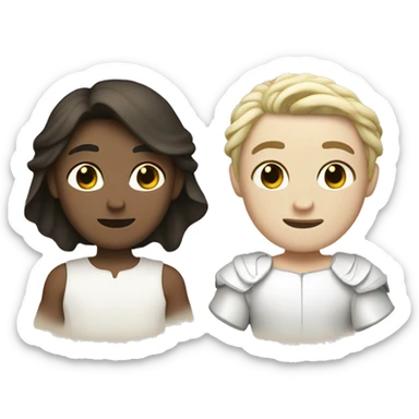 Romeo with white skin and Juliet with white skin sticker