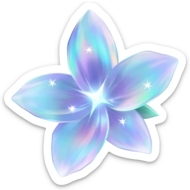 Shiny iridescent scented starry lit luminescent translucent diaphanous sparkling epic legendary aesthetic decorative floating glowing Amaura-Aurora-Aurorus-Meloetta-Palkia-Flower sticker
