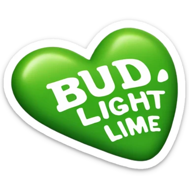 One of those chalky candy heart that reads Bud Light Lime sticker