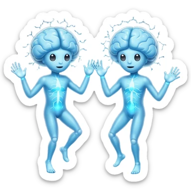 Last two brain cells dancing sticker