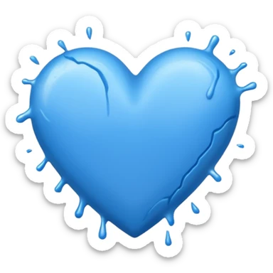 blue heart spray-painted sticker