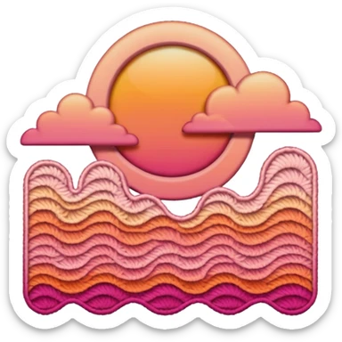 crochet stitch (it has a color like a peach-pinky sunset)  sticker