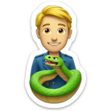 Un homme sur une serpent sticker