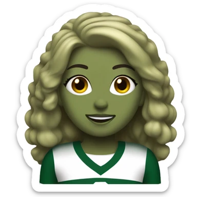 Cheerleader in army green  sticker