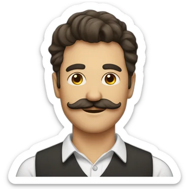 Homme avec une petite moustache  sticker
