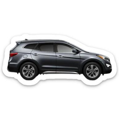 Comic drawing of Hyundai Santa Fe year 2011 dark grey sticker