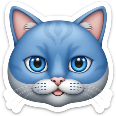 Un gato atigrado gris ojos azules ralla entre los ojos en forma de M y dos rallas en el exterior de los ojos sticker