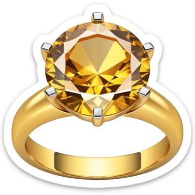 gold ring with a big diamond sticker