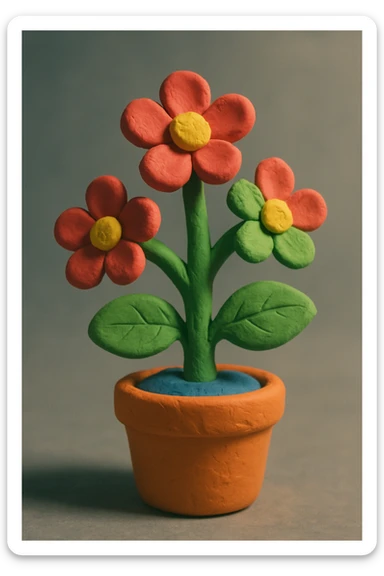 3D claymation style plant sticker