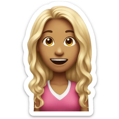 girl with long hair tongue out sticker