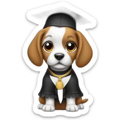 cute puppy dressed as a judge sticker