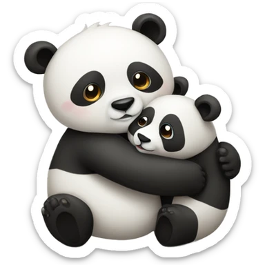 Panda hugging a bear  sticker