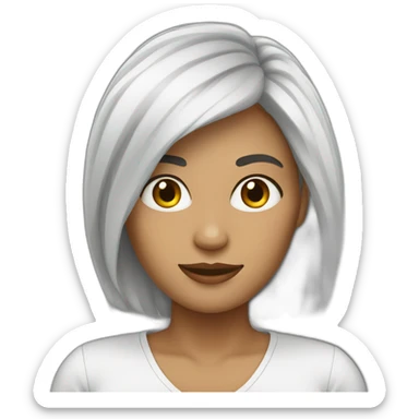 Mujer piel blanca 42 años cabello negro de lado sticker
