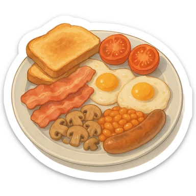 an English breakfast sticker
