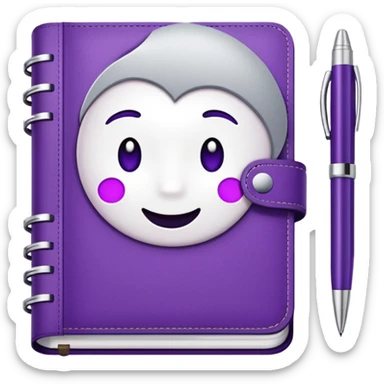 journal white and purple sticker