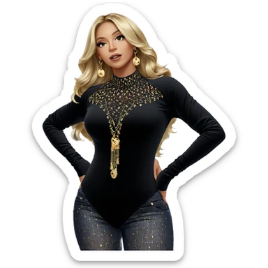 blonde girl with earrings sticker