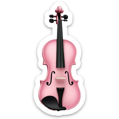 soft pastel pink violin with peonies and glitter sticker