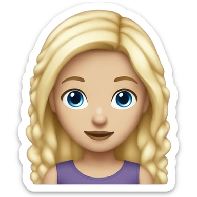 Girl with blond hair blue eyes and lashes sticker